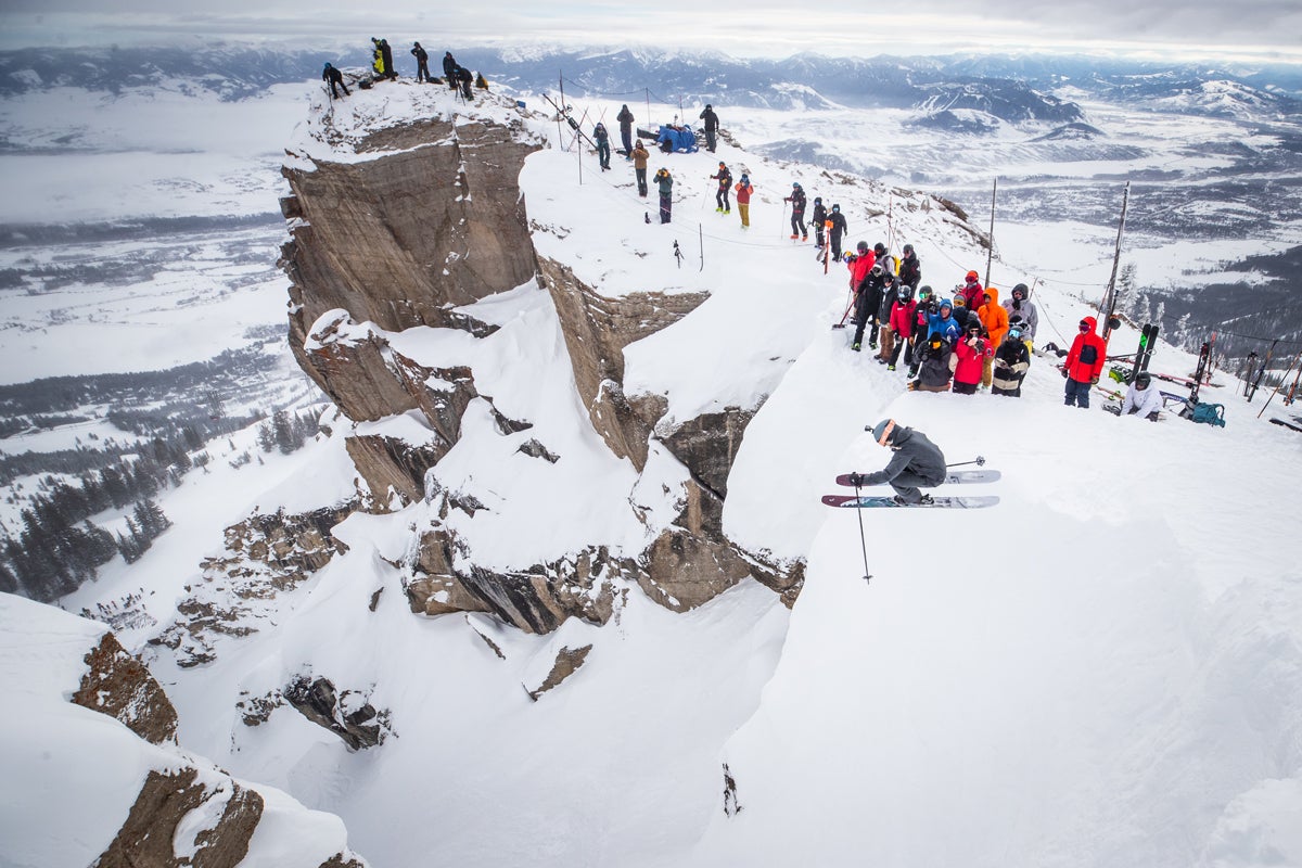 Snow-covered mountain terrain at Jackson Hole